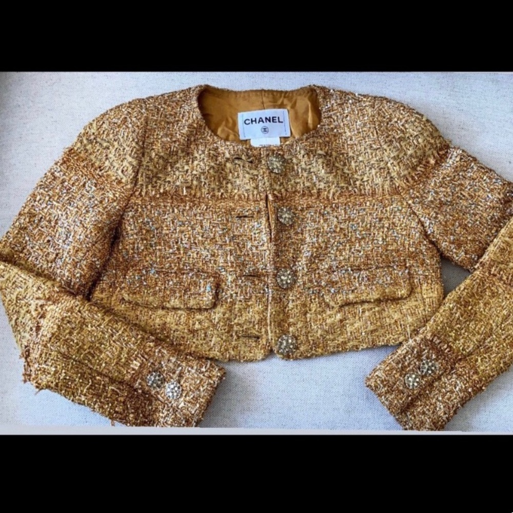 Chanel 2015 Cruise Dubai gold bolero jacket sz38